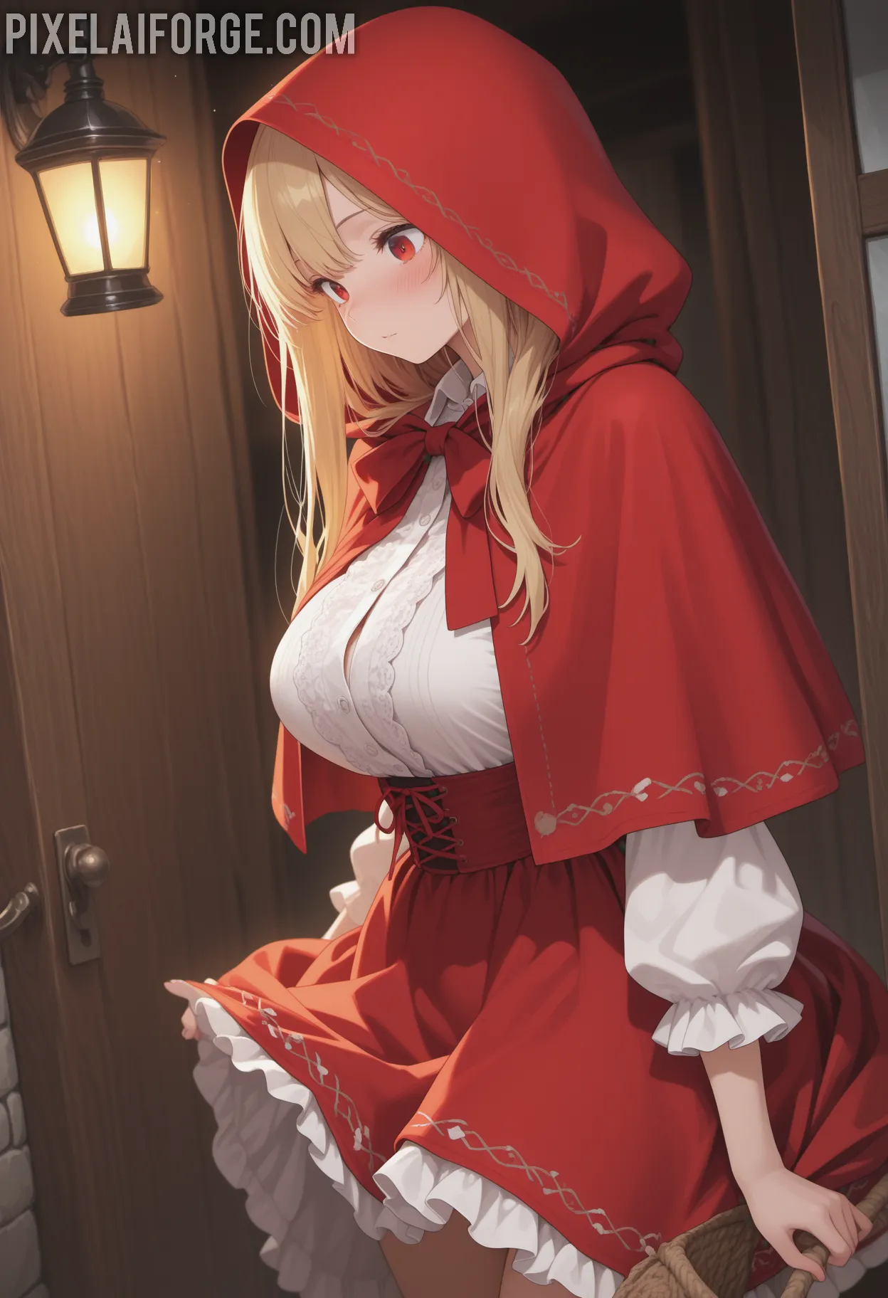 Arte-Anime-Exclusivo-Personaje-en-Vestido-rojo_1