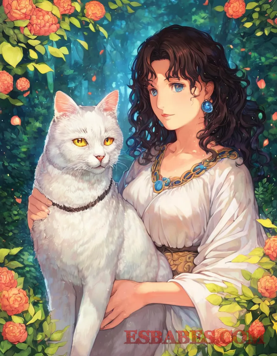 Gato anime en un bosque mágico – Estilo Ghibli