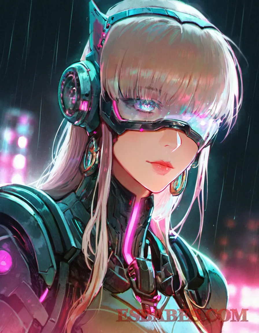 Guerrera cyborg con armadura futurista – Ciencia ficción anime