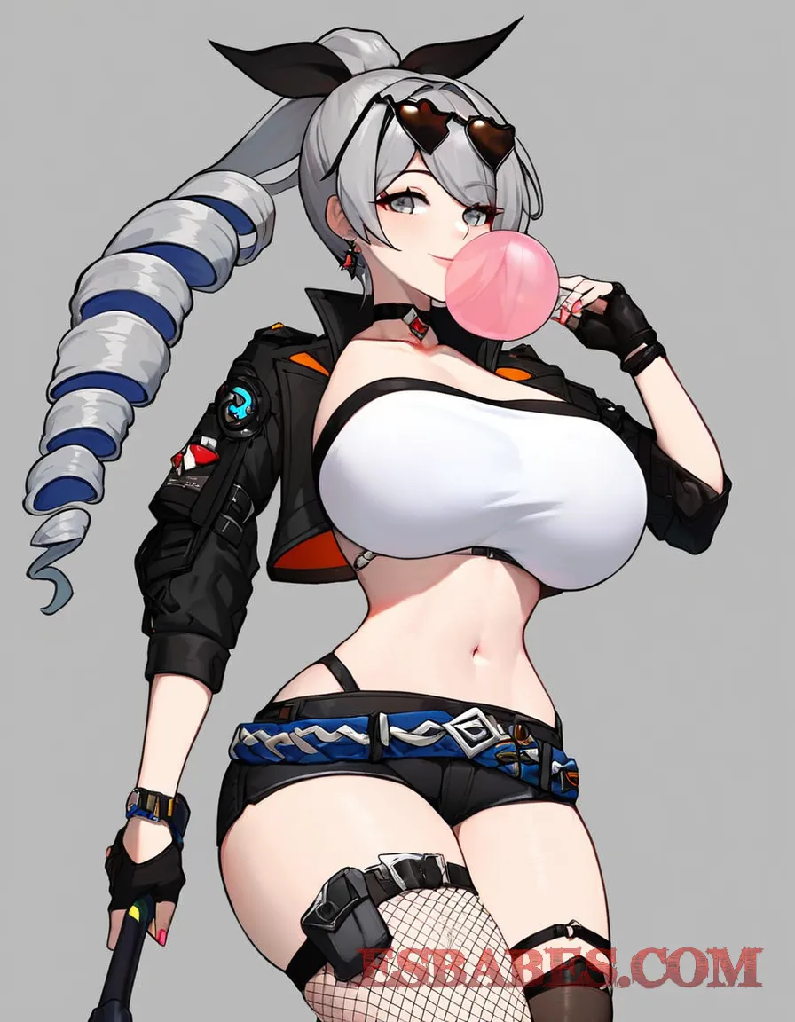 Ilustración anime con estilo cyberpunk sensualidad y rebeldía en un solo personaje