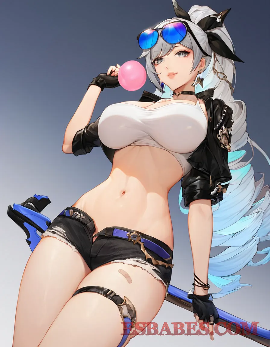 Ilustración anime con estilo cyberpunk sensualidad y rebeldía en un solo personaje