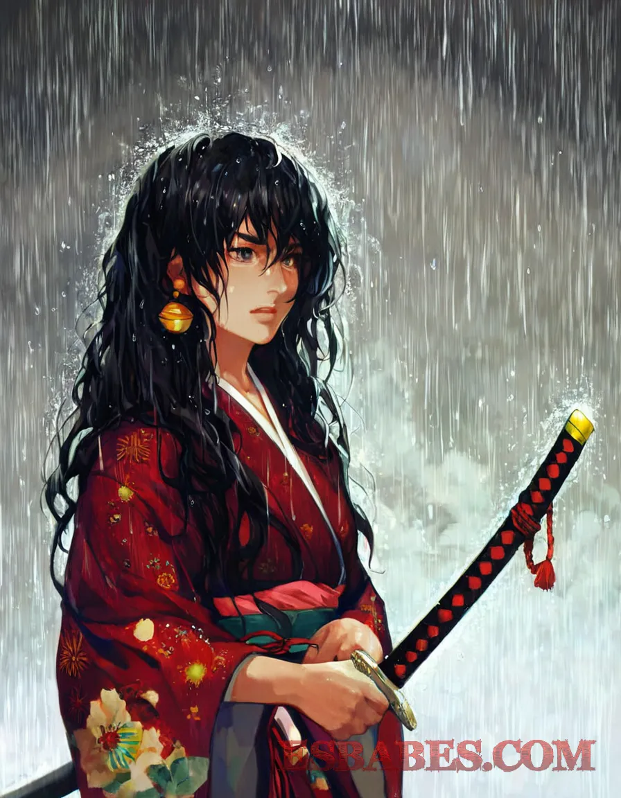 Samurai solitario en la lluvia – Arte dramático anime