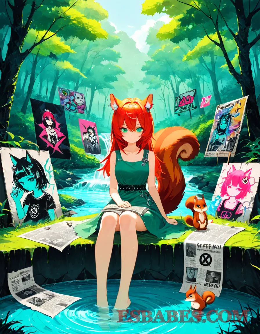 Arte erótico de Rubia Tetona Demi Scott Desnuda En El Campo generado por IA