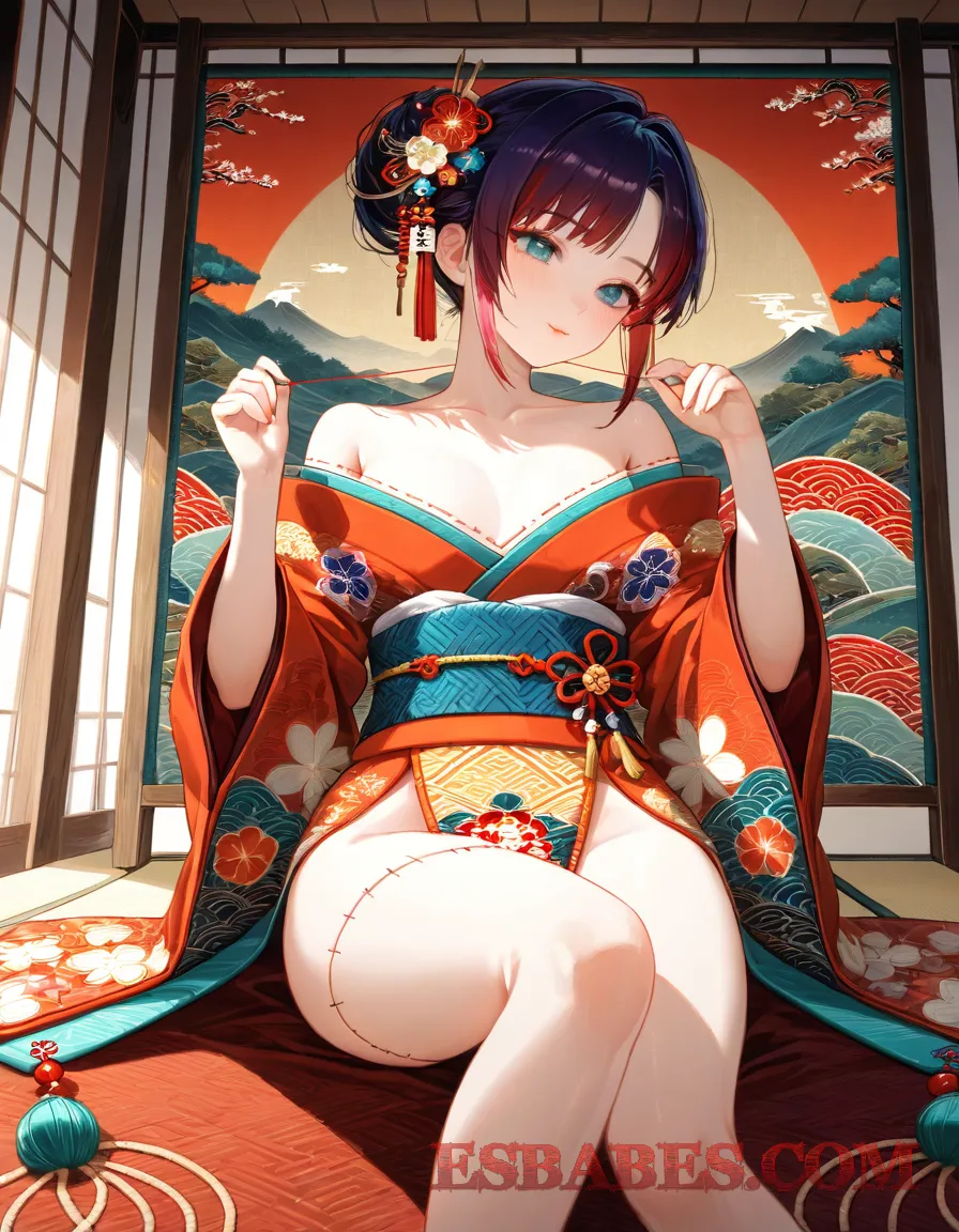 Arte ilustración increíble de Jujutsu Kaisen Bleach Anime Dubbed Bishoujo Senpai generado por IA