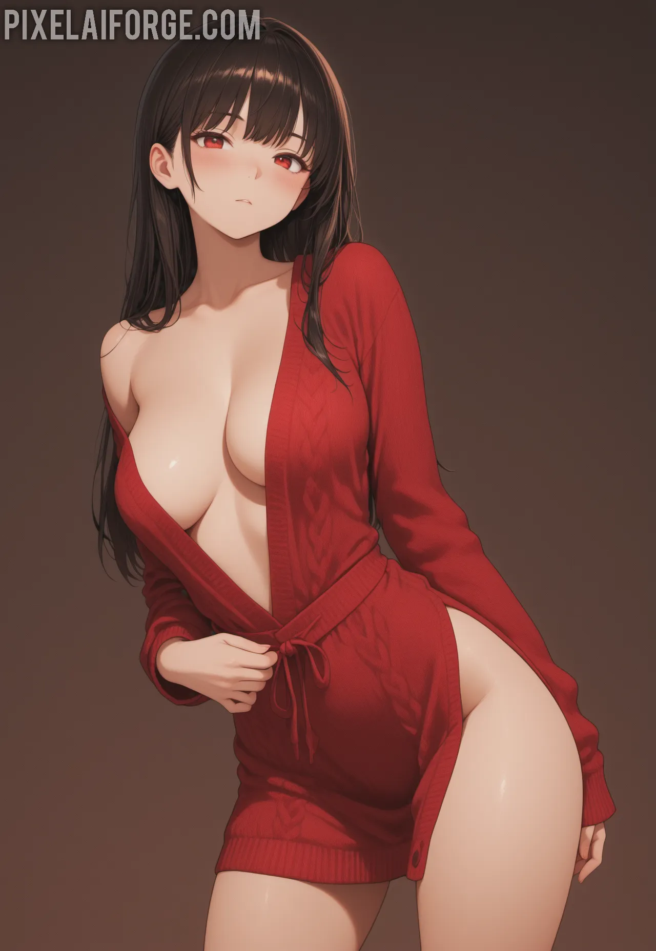 Arte ilustración increíble de Oshi No Ko Blue Box Catgirl Bara Maid generado por IA