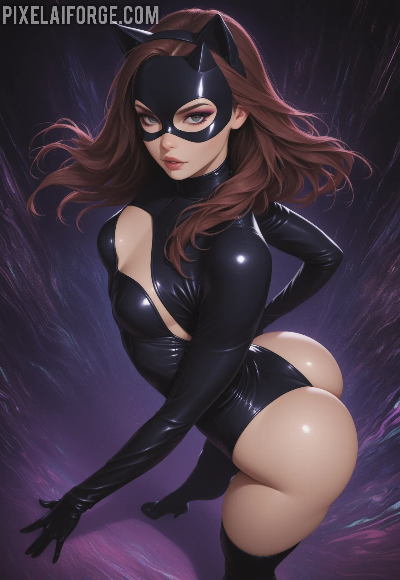 Arte ilustración increíble de Anime Girl My Hero Academia Hunter X Hunter Yuri Moe generado por IA