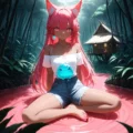 Arte ilustración increíble de Anime Movies Blue Box Catgirl Shoujo Ai Doujinshi generado por IA