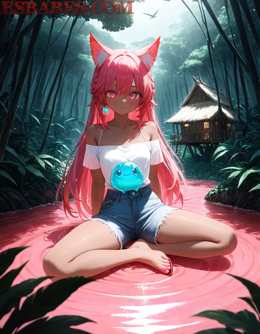 Arte ilustración increíble de Anime Movies Blue Box Catgirl Shoujo Ai Doujinshi generado por IA