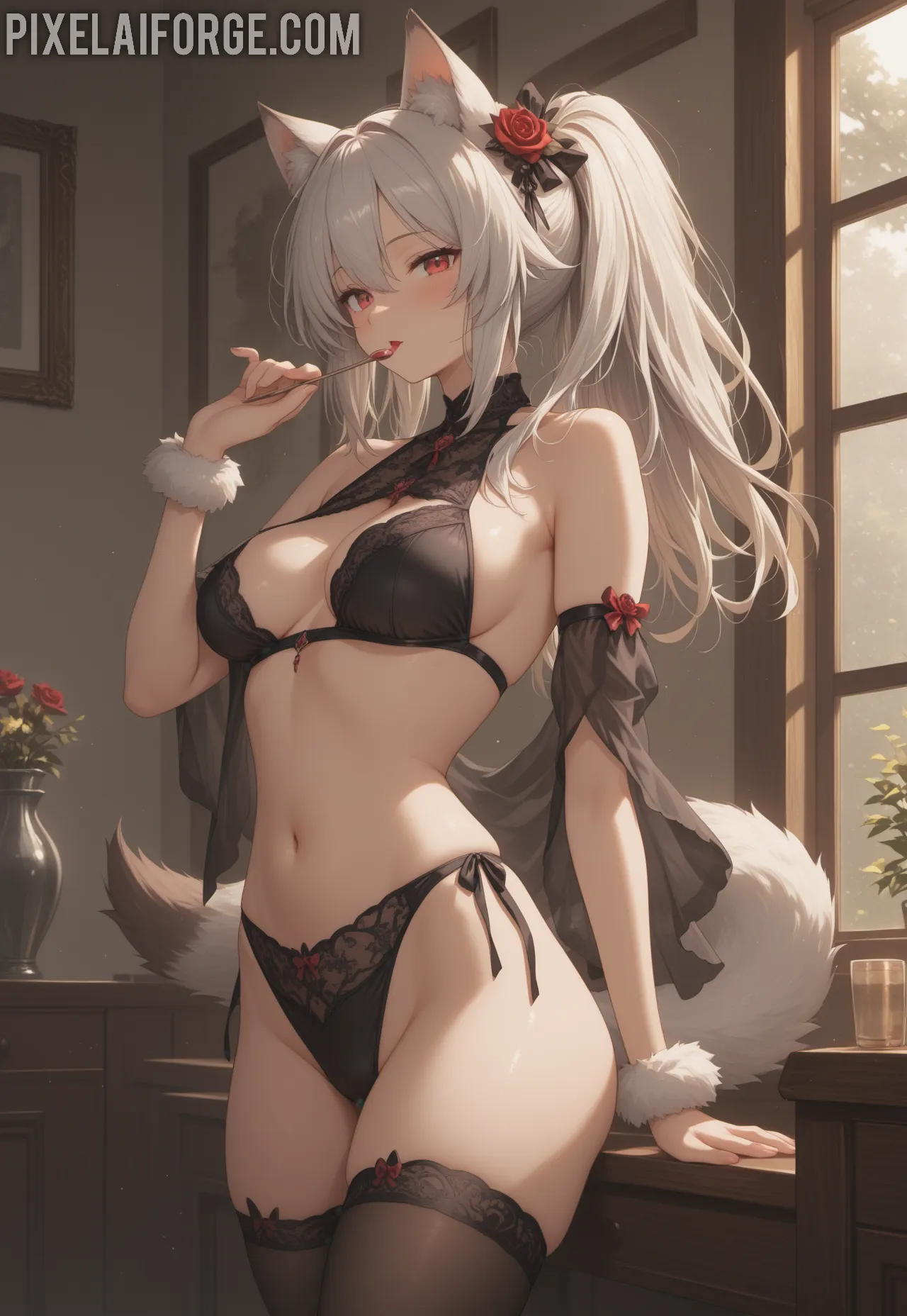 Arte ilustración increíble de Cosplay Gojo Satoru Haikyuu Lolicon Moe generado por IA