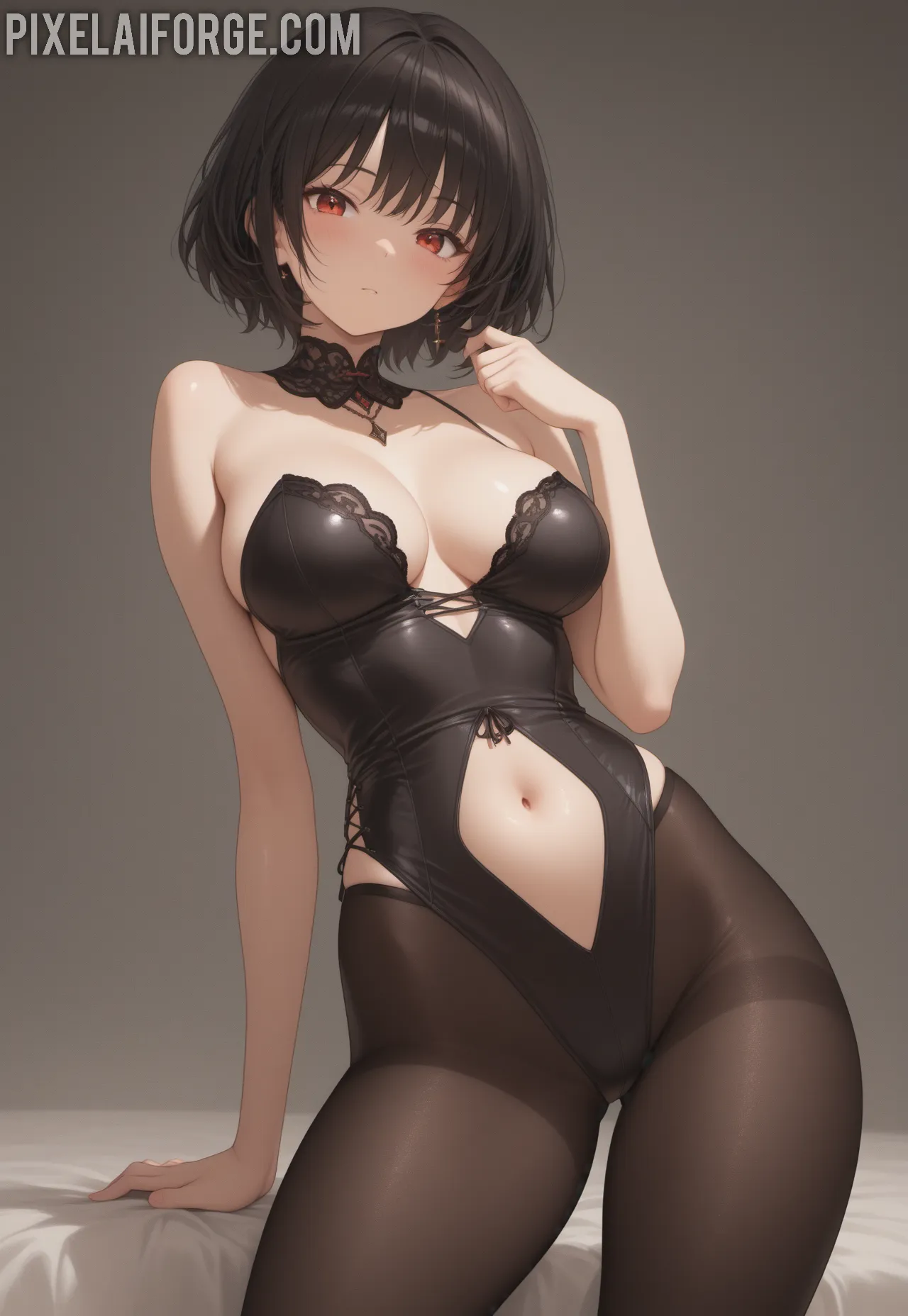 Arte ilustración increíble de Cowboy Bebop Anime Series Funimation Ecchi Maid generado por IA