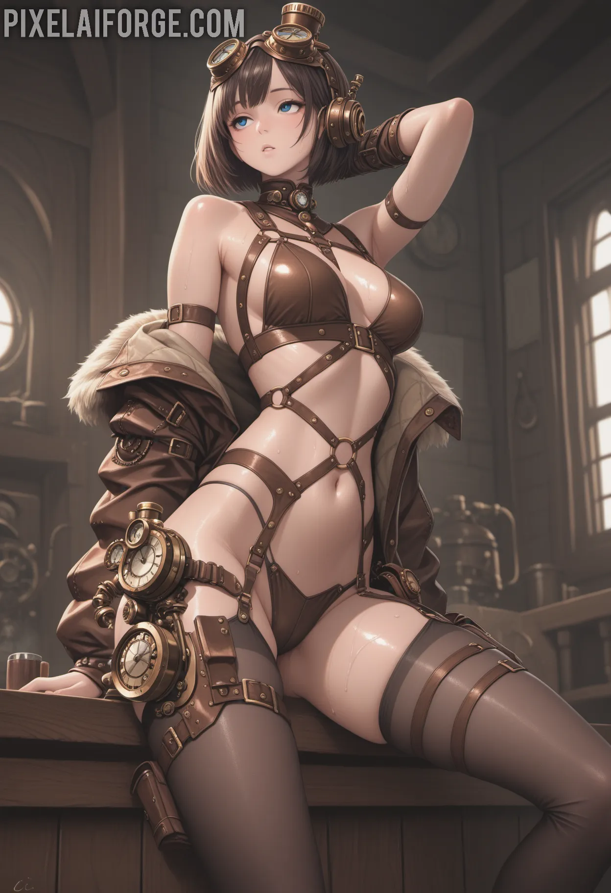 Arte ilustración increíble de Frieren Gojo Satoru Amv Chainsaw Man Harem generado por IA