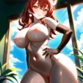 Arte ilustración increíble de Hentai Anime Dubbed Eroge Erotic Senpai generado por IA