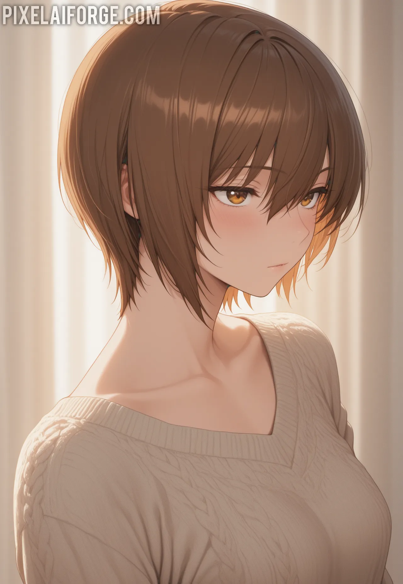 Arte ilustración increíble de Hentai Crunchyroll Eren Yeager Moe Maid generado por IA