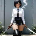 Arte ilustración increíble de Hentai My Hero Academia Cosplay Anime Edit Vinland Saga generado por IA
