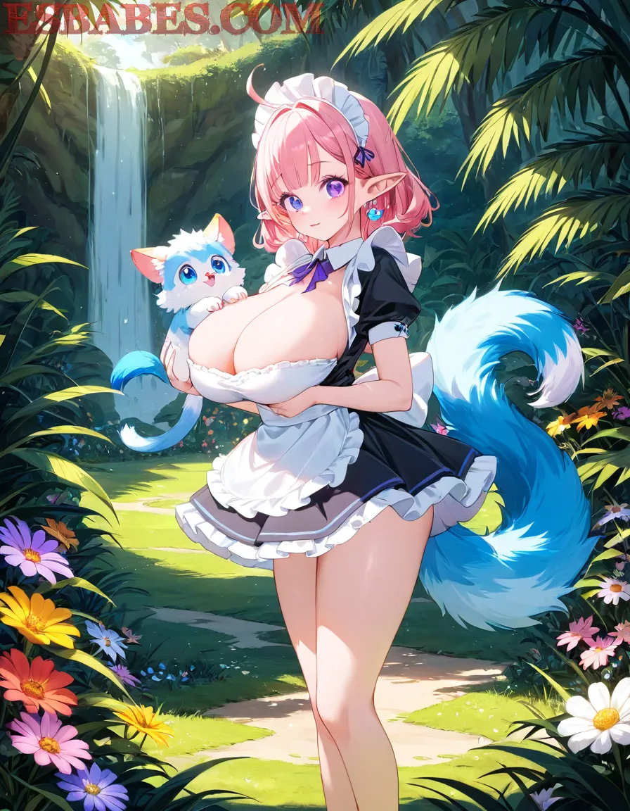 Arte ilustración increíble de Kaiju No 8 Anime Movies Haikyuu Kemonomimi Maid generado por IA