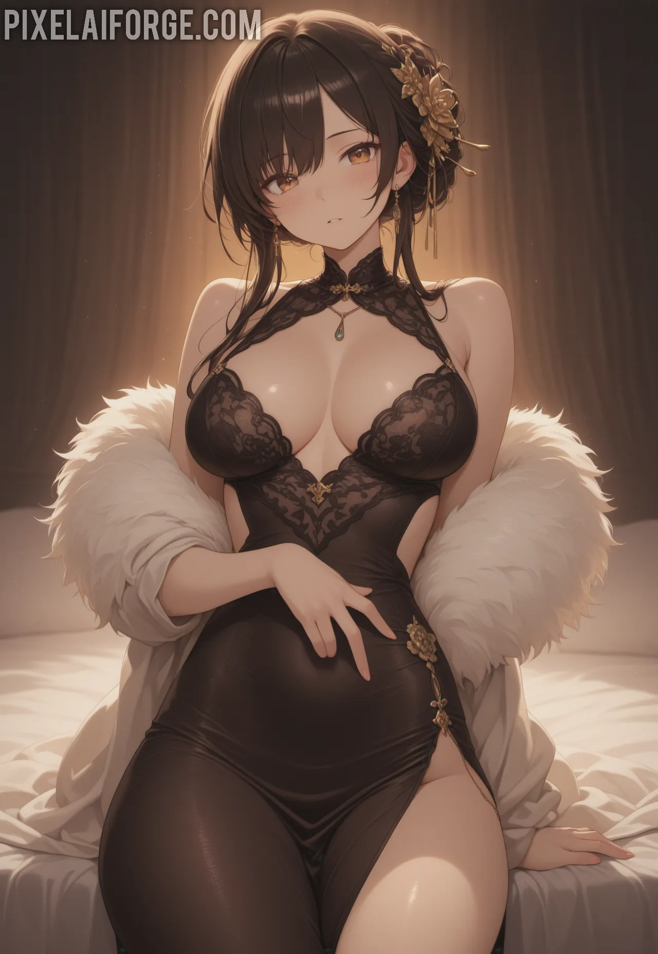 Arte ilustración increíble de Kaiju No 8 Cosplay Netflix Anime Ecchi Catgirl generado por IA