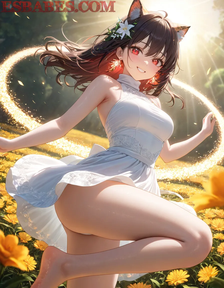 Arte ilustración increíble de Naruto Anime Characters Cosplay Catgirl Yandere generado por IA