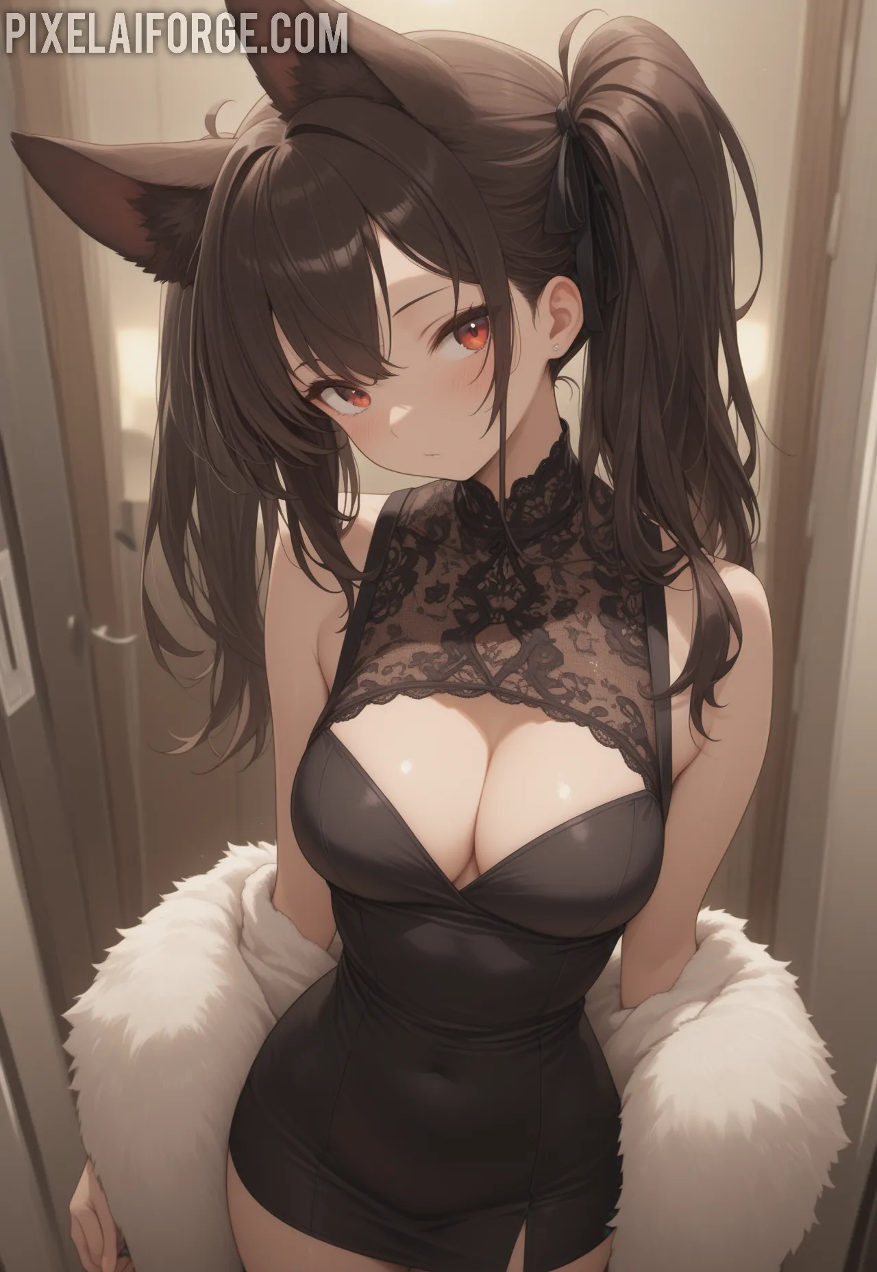 Arte ilustración increíble de One Piece Cosplay Vinland Saga Ecchi Catgirl generado por IA