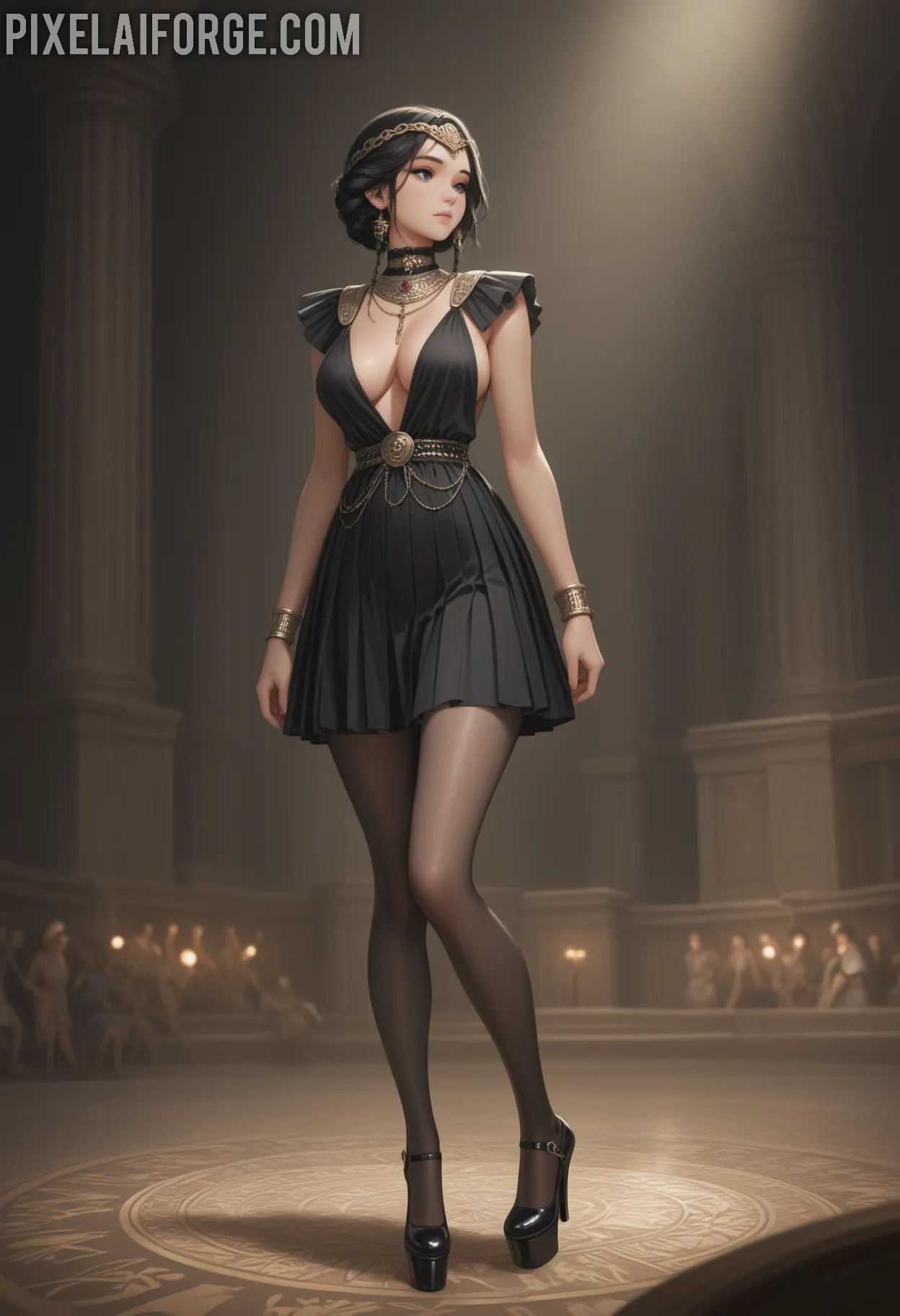 Arte ilustración increíble de Anime Girl Amv Funimation Harem Tsundere generado por IA