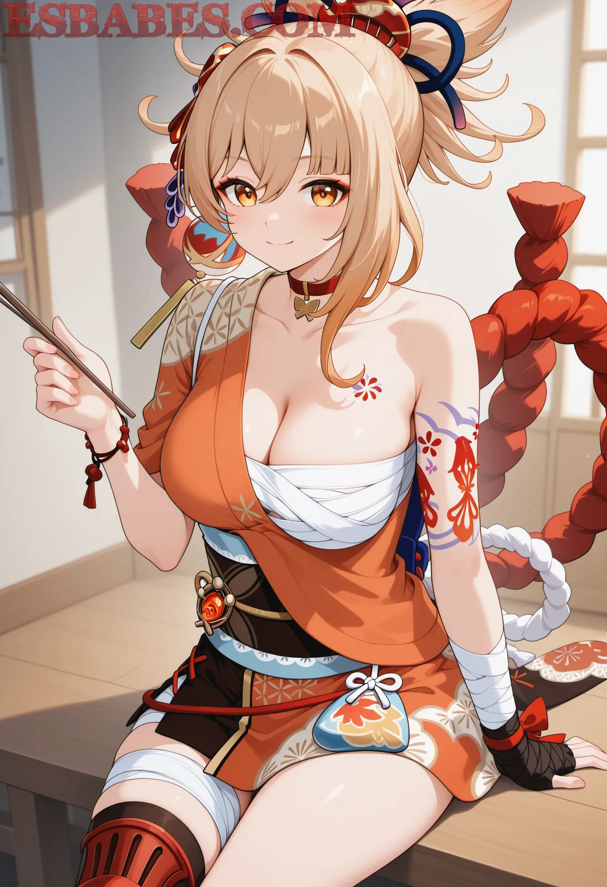 Arte ilustración increíble de Bleach Hunter X Hunter Anime Games Oshi No Ko Oppai generado por IA