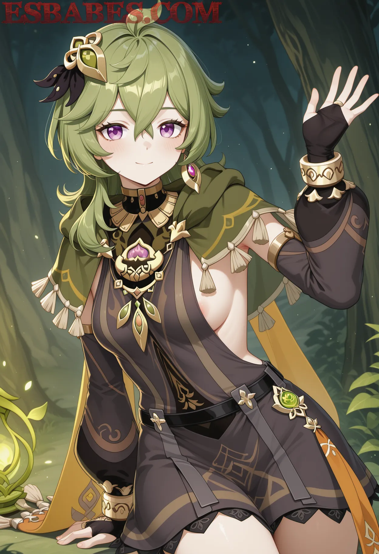 Arte ilustración increíble de Naruto Hunter X Hunter Anime Season Oppai Maid generado por IA