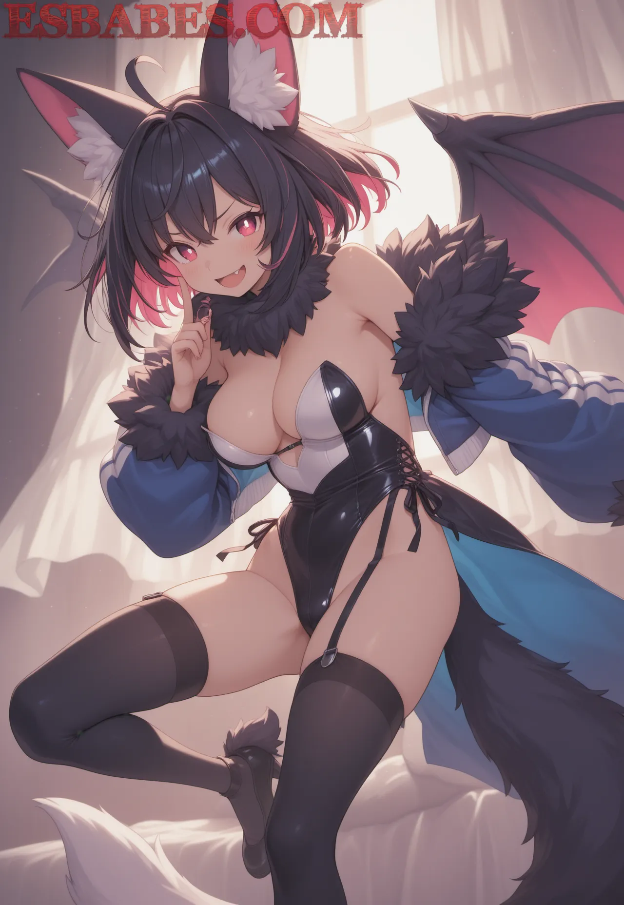 Arte ilustración increíble de One Piece Blue Box Gojo Satoru Kemonomimi Tentacle generado por IA