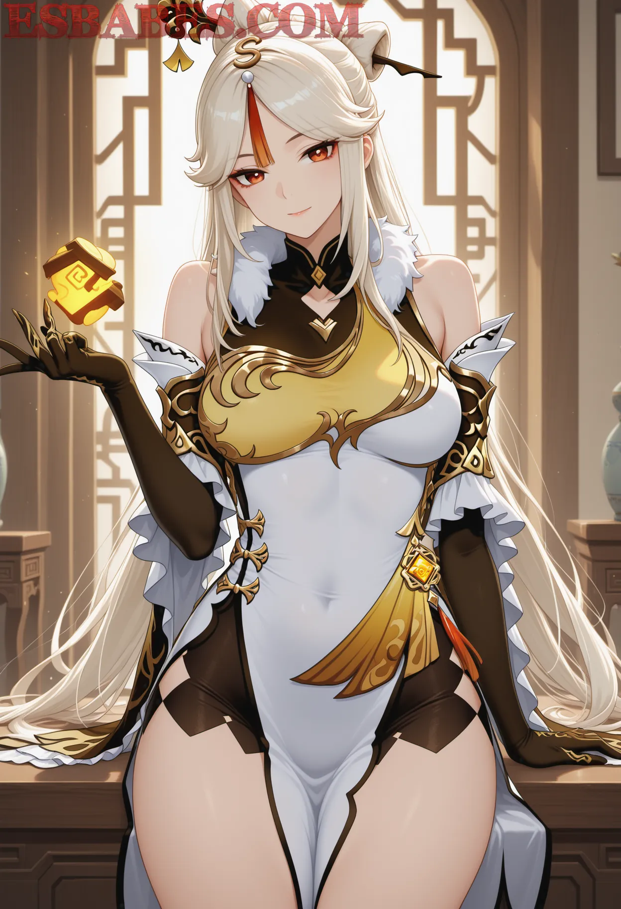 Arte ilustración increíble de Solo Leveling Blue Box Shojo Eren Yeager Catgirl generado por IA