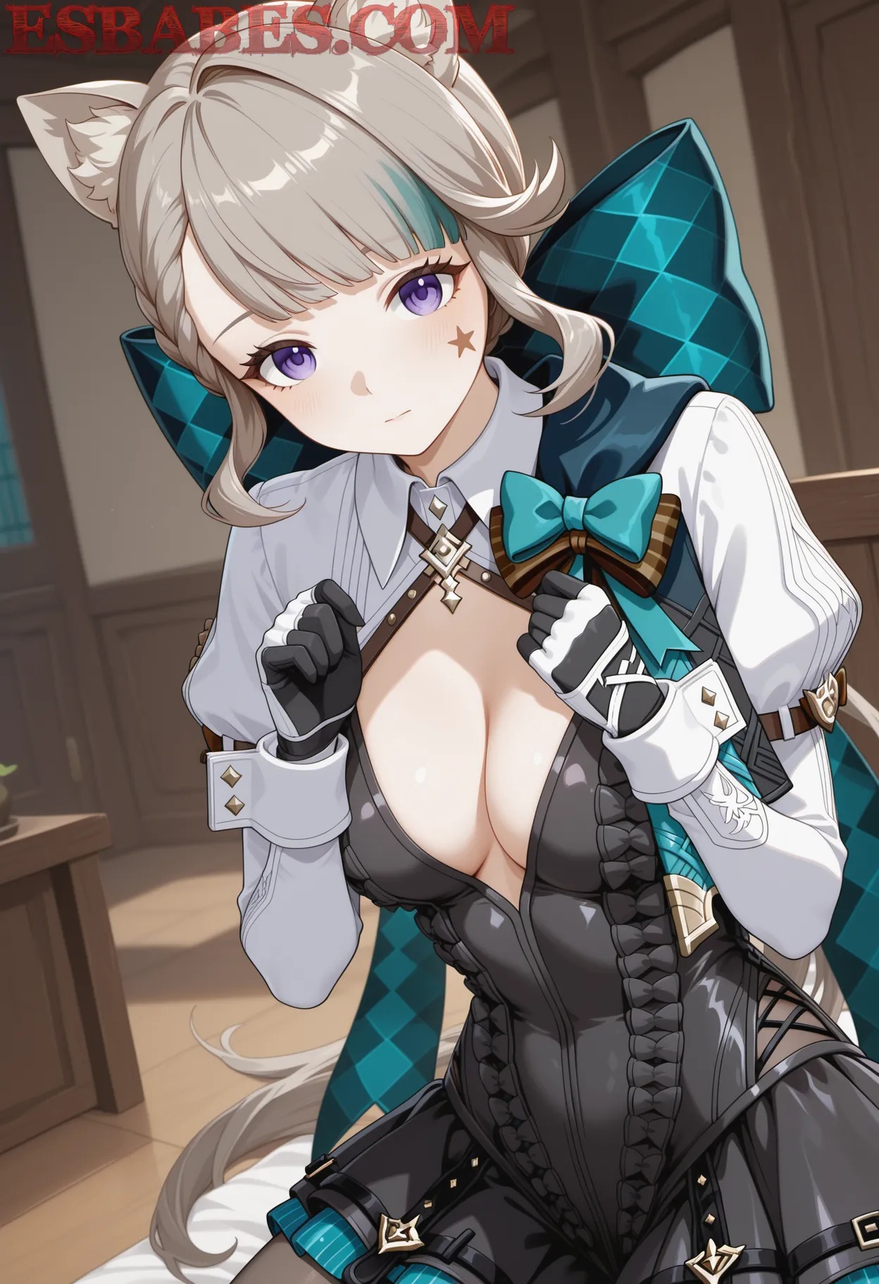 Arte ilustración increíble de Rubia Anime Desnuda Al Viento generado por IA