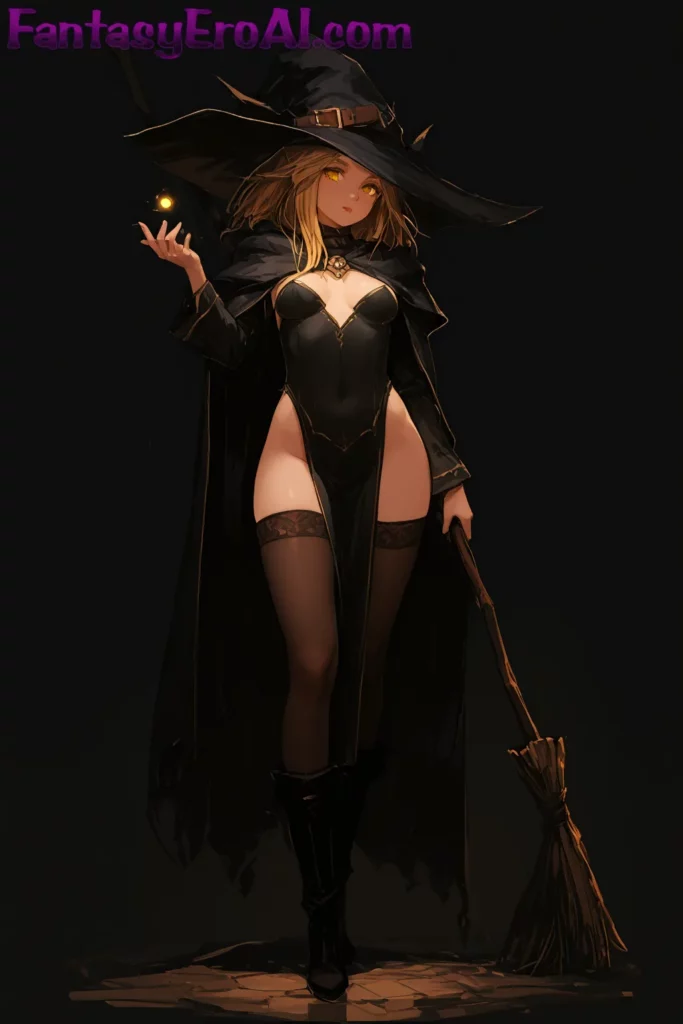 Bruja Alada en Cielo de Tormentas Mágicas