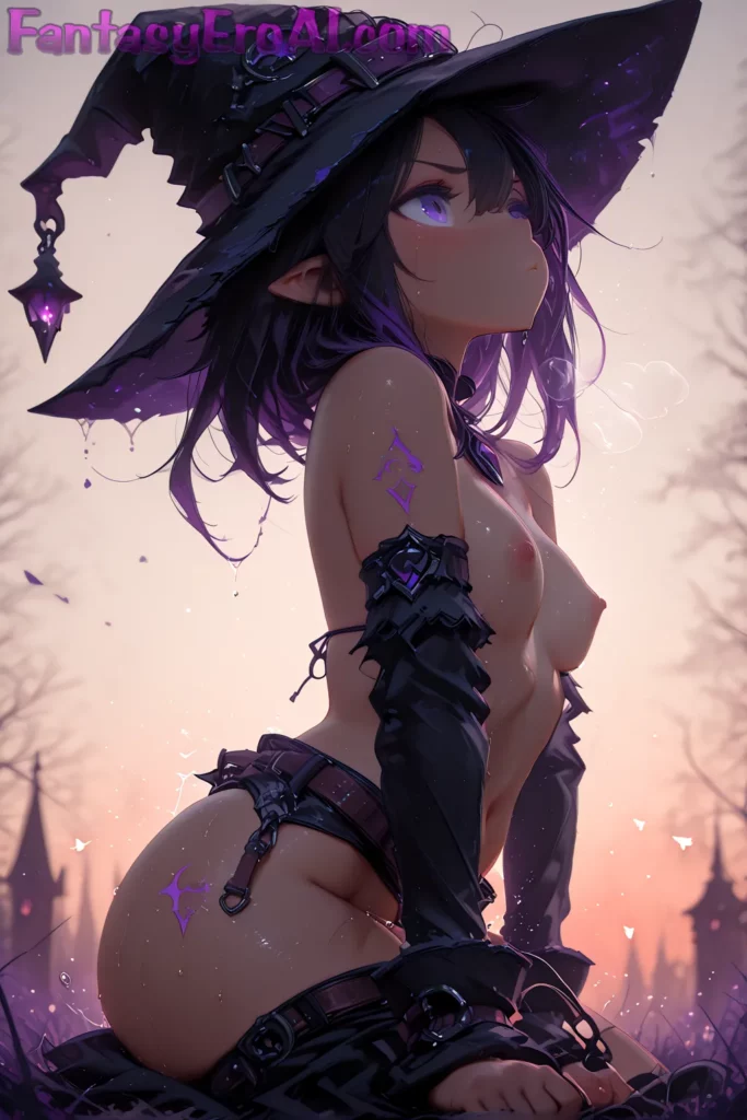 Bruja Mística en Cueva de Cristales Brillantes