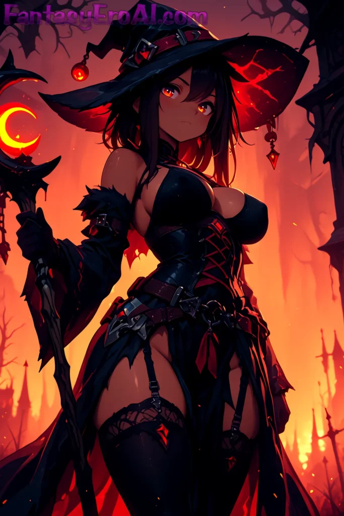 Bruja Mística en Cueva de Cristales Brillantes