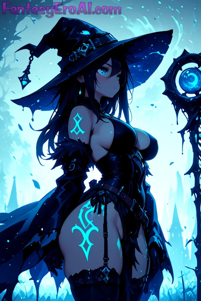 Bruja Mística en Cueva de Cristales Brillantes