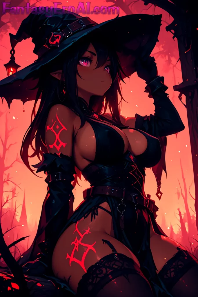 Bruja Mística en Cueva de Cristales Brillantes