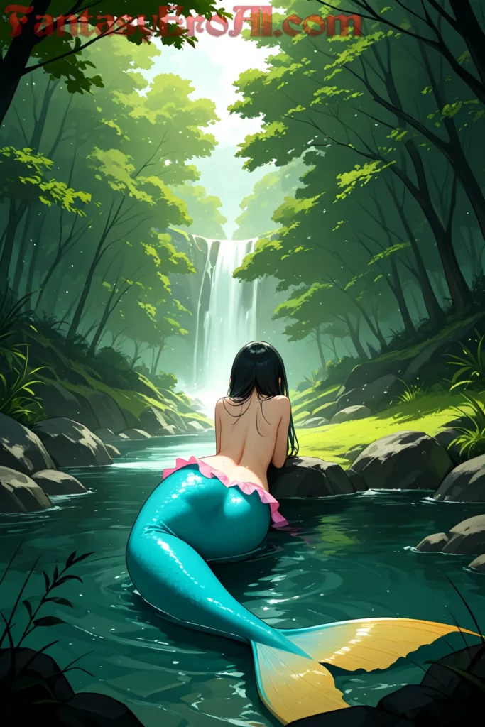 Sirena Misteriosa en Cascada de Gotas Perladas