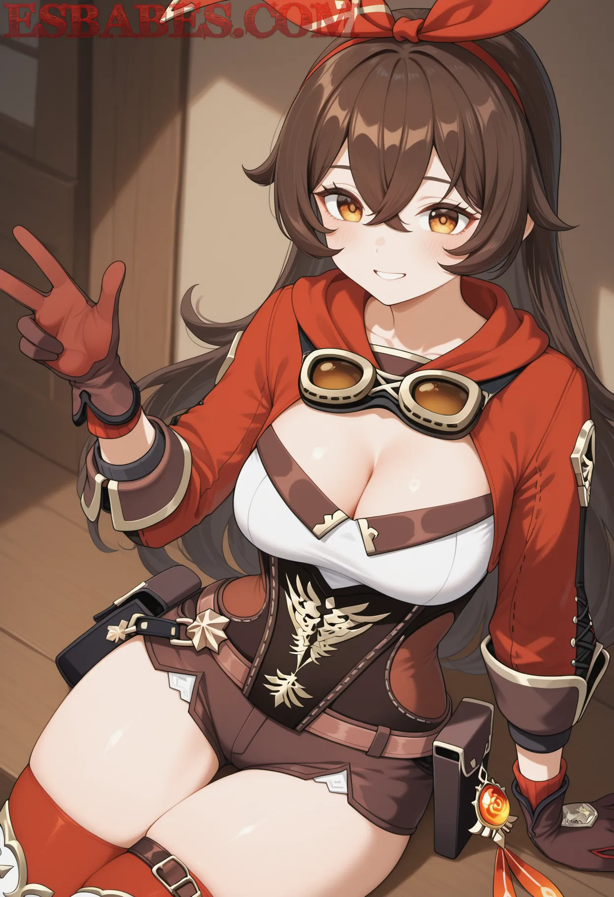 Arte ilustración increíble de Lindas Tetas Ebano generado por IA