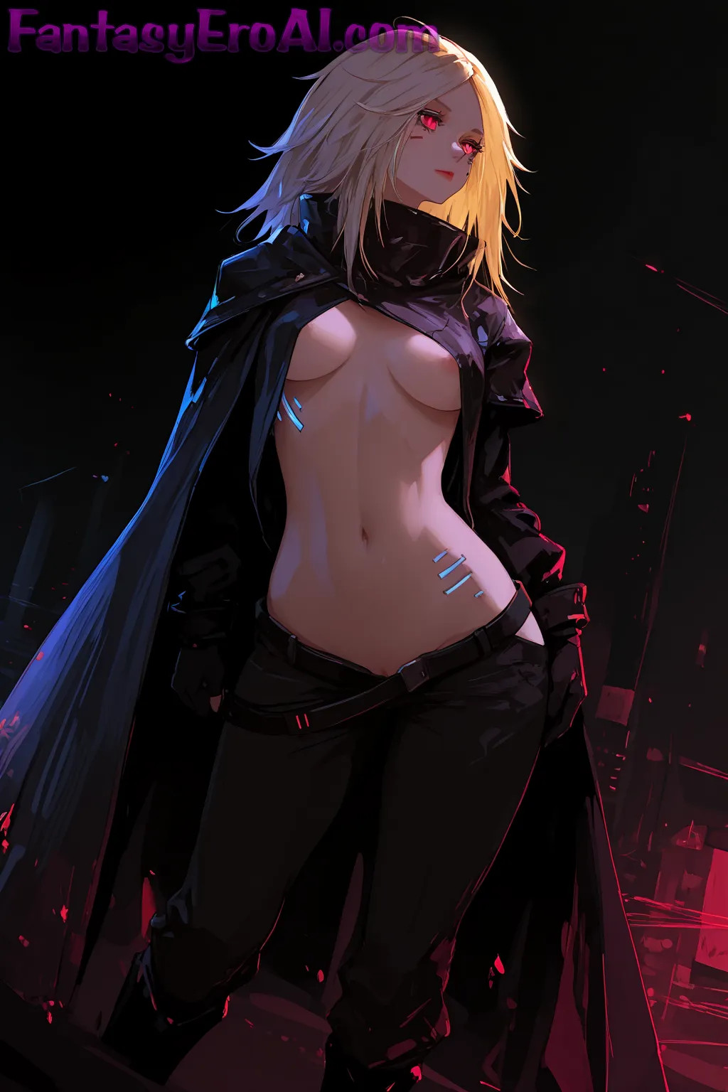 Arte hentai ilustración increíble de Ai Hada Guerrera generado por IA