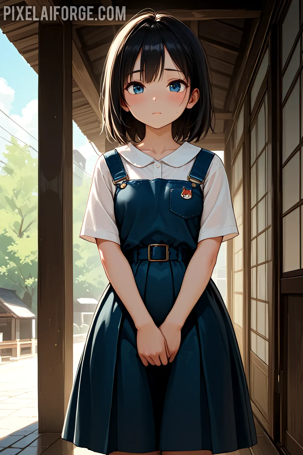 Arte hentai ilustración increíble de Arboles Magicos Santuario generado por IA