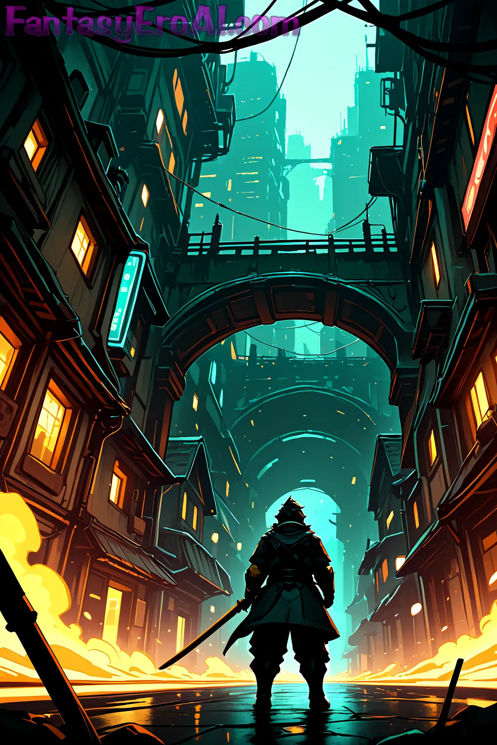 Arte hentai ilustración increíble de Bruja Tentadora generado por IA