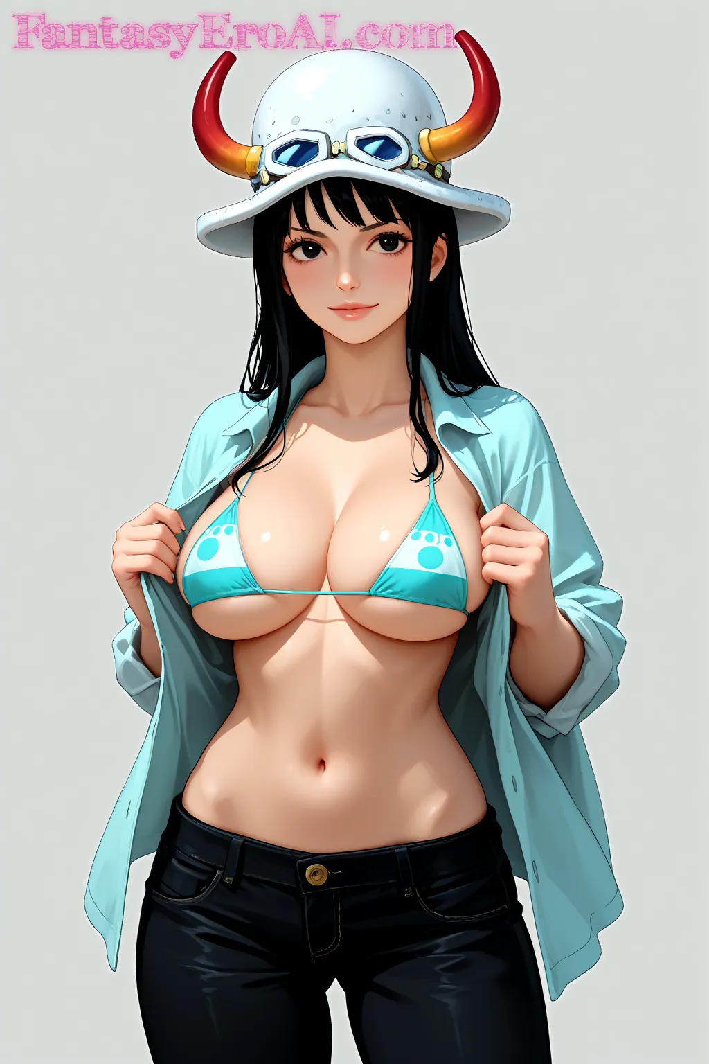 Arte hentai ilustración increíble de Chica En Estilo De Bella Hadid Creada Con Flux 1 Dev generado por IA