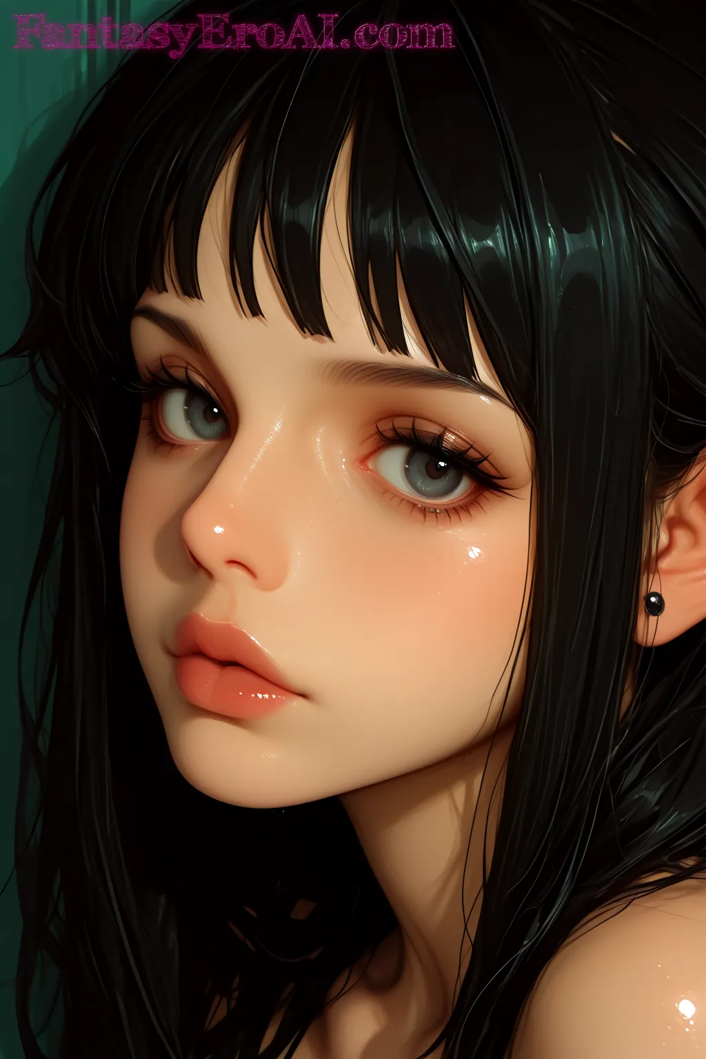 Arte hentai ilustración increíble de Guerrera Amazona En Montanas Nebulosas Ero Ia generado por IA