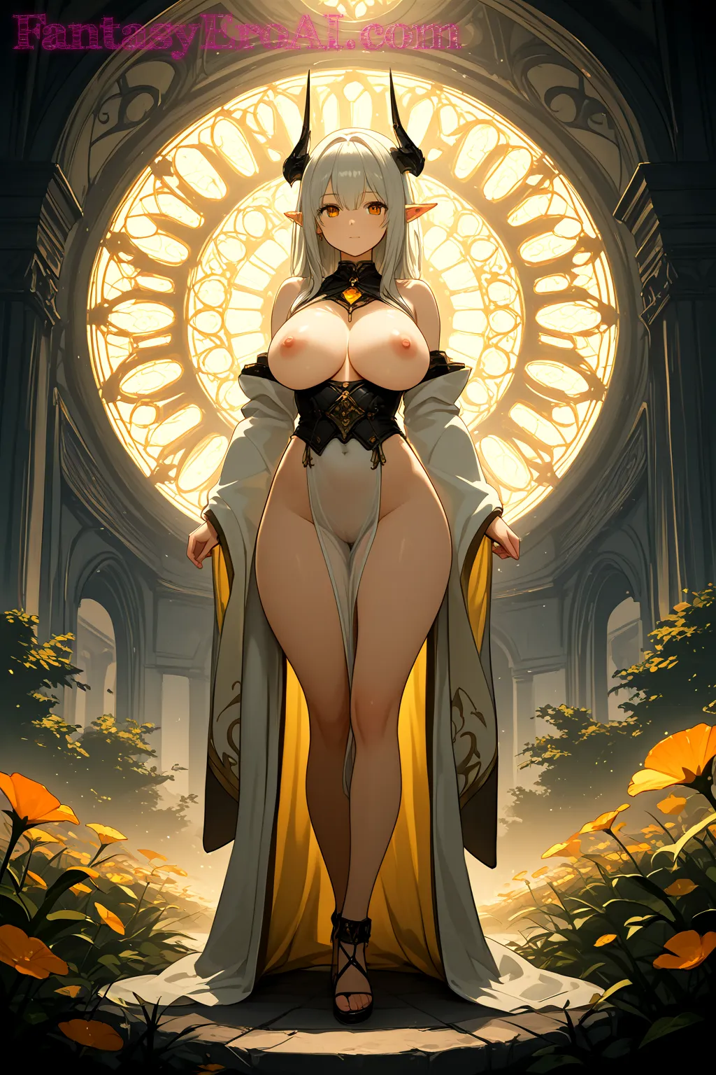 Arte hentai ilustración increíble de Sirena Cantora En Bahia Escondida Ia Sensual generado por IA