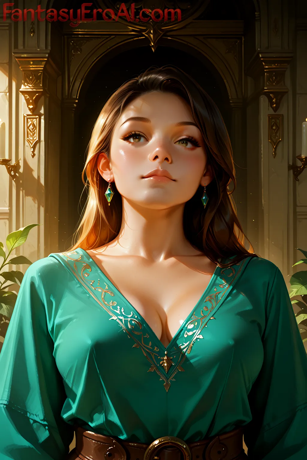 Arte hentai ilustración increíble de Ursula Corber En Tanga generado por IA