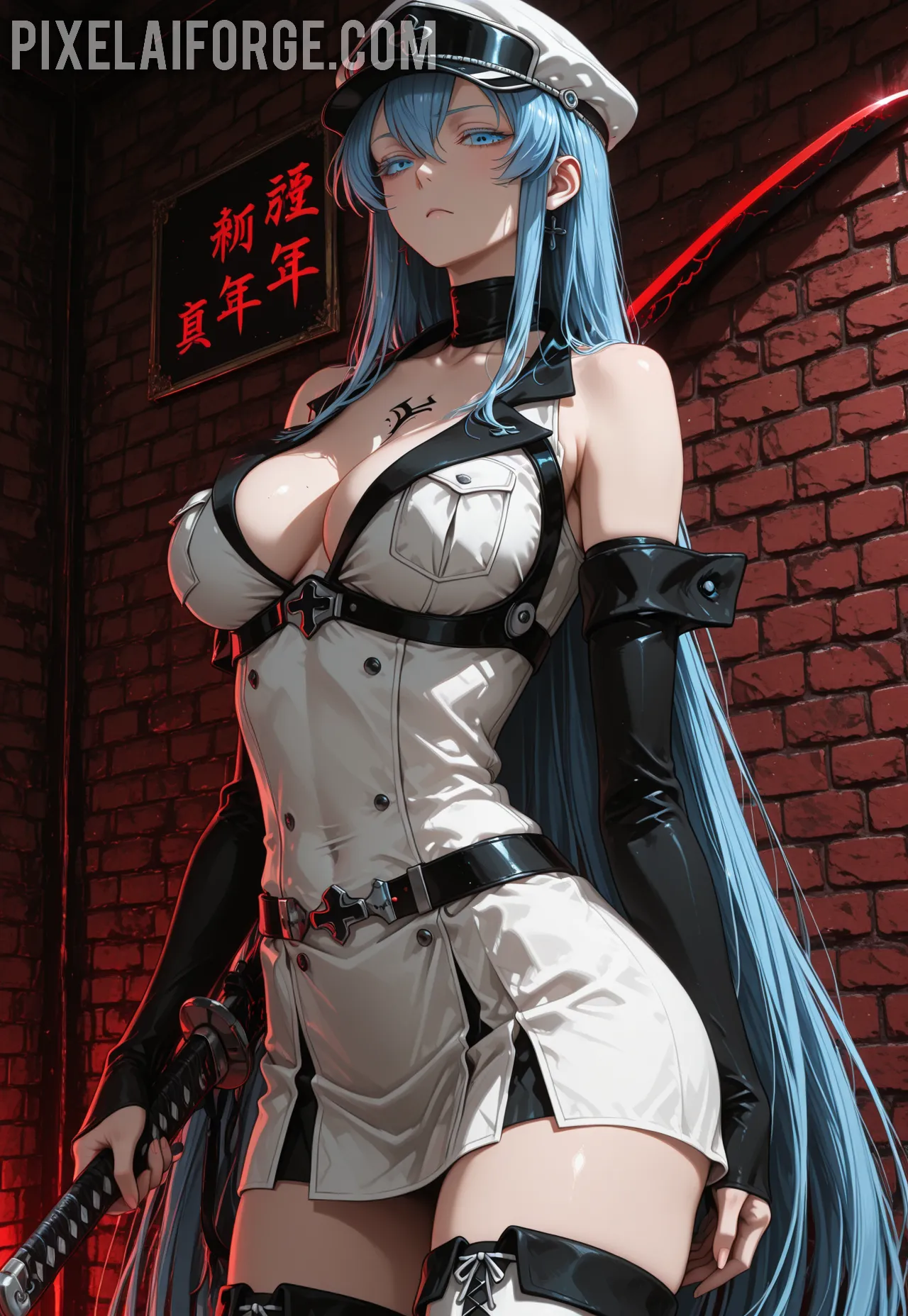 Arte hentai ilustración increíble de Adria Fox generado por IA