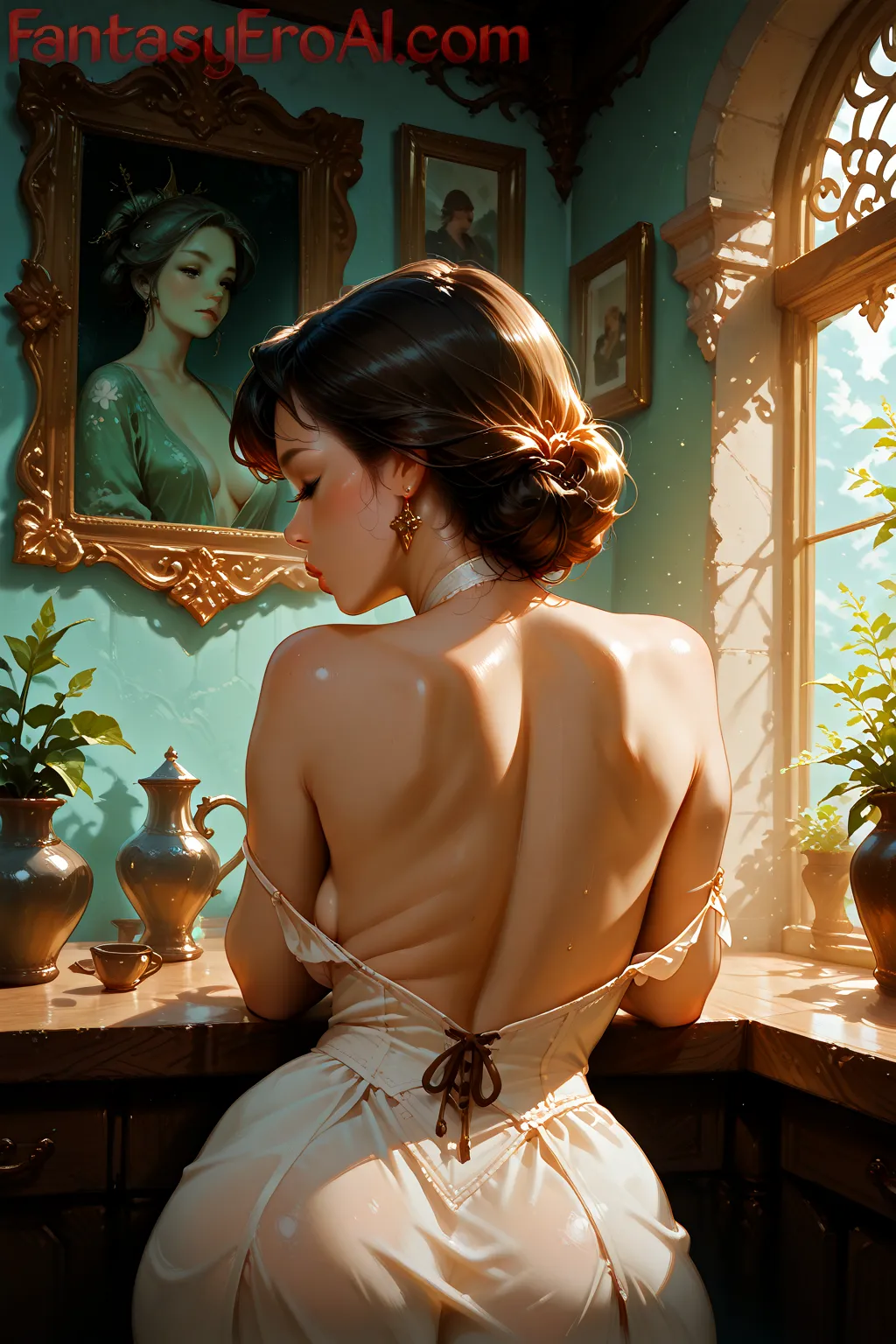 Arte hentai ilustración increíble de Ordenador Cuantico generado por IA