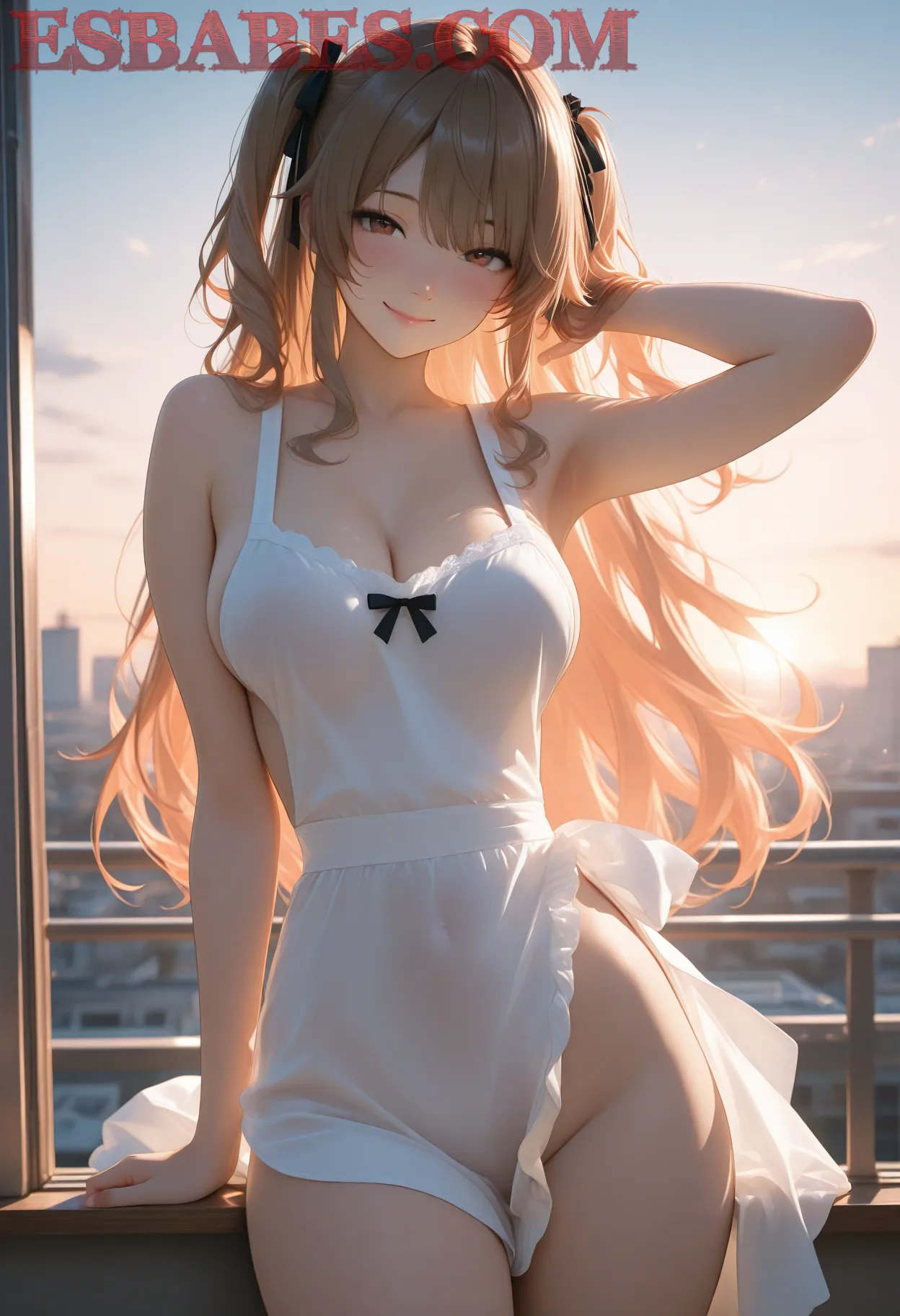 Arte hentai ilustración increíble de Selti Alice Maid Squirting In Bed generado por IA